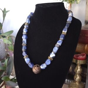 Lapis Lazuli Stone Statement Necklace